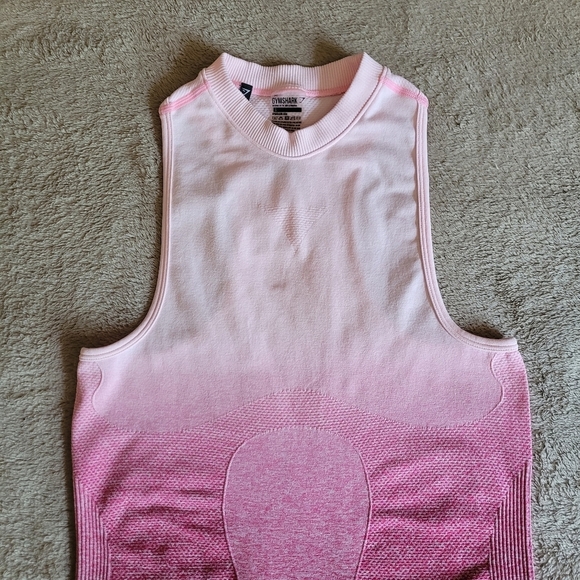 Gymshark pink ombre fitted high neck tank top size small - Picture 2 of 9